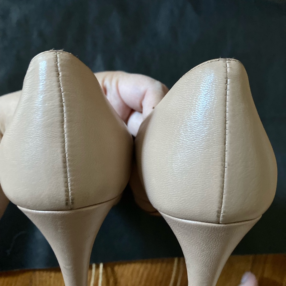 Size US 6 / EU 36 Prada Nude Beige Platform Leather Heels Pumps - Picture 7 of 10